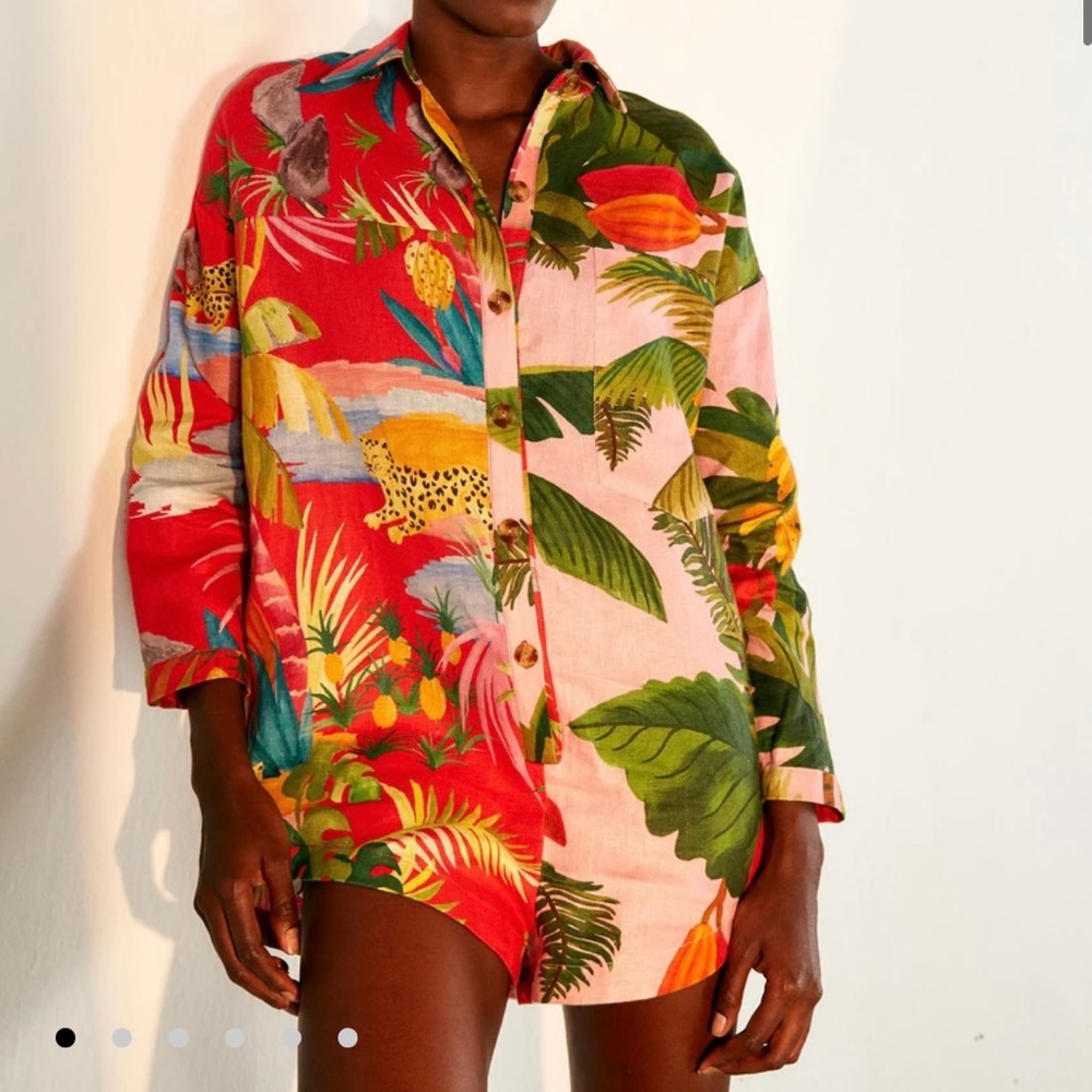 Farm Rio size S mixed print romper